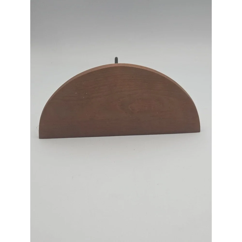 Home Interiors & Gifts Half-Round Wood Wall Shelf with Green Metal Bracket